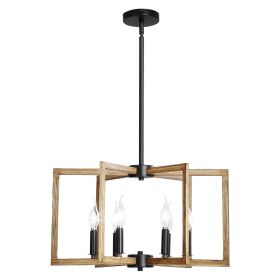 Modern 6-Light Metal Chandelier with Adjustable Height