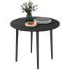 35" Round Drop Leaf Folding Dining Table – Distressed Black