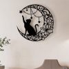 CIFbuy Gothic Black Cat Metal Wall Art Vintage Halloween Decorations Spooky Indoor Outdoor Hanging (TikTok, temu pick-up service)