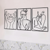 CIFbuy 3Pcs Abstract Metal Wall Art Minimalist Line Drawing Decor Indoor Outdoor Hanging Holiday Gift(TikTok, temu pick-up service)