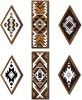 6 Pcs Western Aztec Wall Decor Southwestern Wall Art Boho Farmhouse Geometric Tribal Diamond & Rectangle Wooden Hanging for Home Bedroom Living Room D