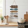 Bless the Food Before Us Kitchen Wooden Wall Decor Farmhouse Kitchen Prayer Wall Art Room Decor Rusic Wooden Hanging Sign Decorations for Dining Room