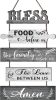 Bless the Food Before Us Farmhouse Kitchen Wall Decor - Dining Room Decorations Collage Art in White Grey Color - Wooden Rustic 5pcs Roped Sign 13x24