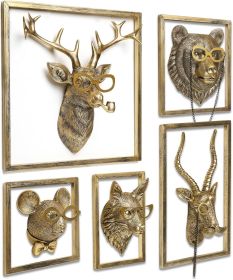 Animal Heads Wall Decor (5pcs