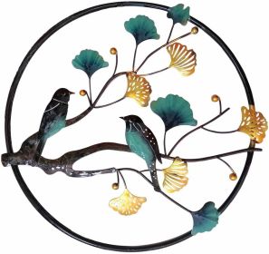 Metal Wall Art Bird on Tree Branch, Handcraft Decorative Bird Wall Decor for Living Room Bedroom Dining Room Office, Small Wall Art Hanging Decoration