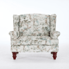 Modern Accent Chair with Retro Wood Legs, Comfy Upholstered Armchair