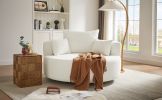 360Â° Swivel Chair Accent Barrel Chair Swivel Round Sofa Chair with 3 Removable Pillows for Living Room, Bedroom, Office and Hotel,Beige