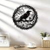 CIFbuy Gothic Black Crow Wall Art Vintage Industrial Bird Silhouette Wall Decor for Living Room Bedroom(TikTok, temu pick-up service)
