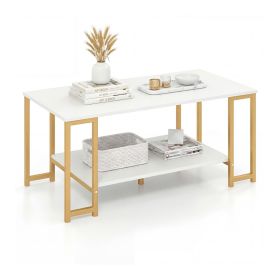 Modern Accent Table with Open Storage Shelf for Apartment and Lounge