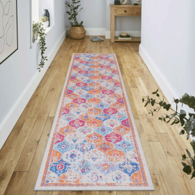 Maval Cream Washable Rug 2'6'' X 10' Runner Rug (Cream, 2'6'' X 10')