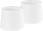 White Drum Lamp Shades Set of 2 – Textured Fabric