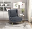 Modern Luxury Dark Gray Chenille Upholstery Wingback Accent Chair 1pc Gold Finish Metal Legs Pocket Coils Diamond Stitched Furniture