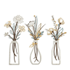3 Pieces Metal Flowers Wall Art- Rustic Farmhouse Decor Minimalist Decor for Living Room Bathroom Bedroom Dining Room
