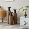 3-piece set of beige+black decorative floor vases, classic and neat floor vases with high independent flower racks, artificial vine vases