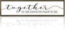 Family Wall Signs Decor Together is Our Favorite Place to Be Inspirational Quotes Wall Plaque Rustic Farmhouse Motivational Decoration for Living Room