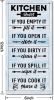 Hanging Kitchen Rules Wood Decor Sign, Rustic Kitchen Wooden Signs, Printed Wood Wall Art Sign, Kitchen Door Rules Rustic Sign