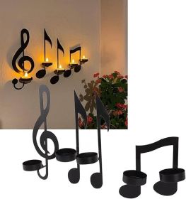 Music Note Wall Candle Holder with 4 Candlesticks