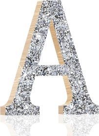 5.7 Inch Marquee Letters Wall Decor, Diamond Monogram Wooden Alphabet Signs, Living Room Bedroom Office Home Decor Wall Art