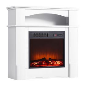 33" Freestanding Electric Fireplace Stove Heater with Adjustable Flames