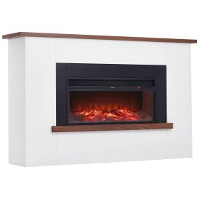 65.5" Freestanding Electric Fireplace with Mantel & Heater
