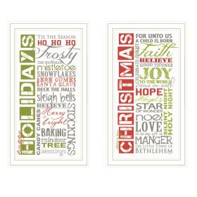 Happy Holidays Framed Wall Art Set of 2