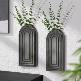 Pine Wood Wall Vases Set of 2 â€“ Modern Wall Decor & Hanging Planters for Indoor Plants â€“ Boho Home Decor Accent with Rustic Charm for Living Room
