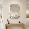 Diamond Shaped Large Wall Mirror for Decor Elegant Living Room, Modern Beveled Edge Frameless Accent Mirror for Entryway, Dining Room, Bathroom