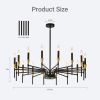 16-Light Black Gold Chandelier, 37.63" Modern Farmhouse Chandelier for Dining Room Over Table, Large Candle Chandelier for Living Room, Foyer