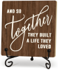 Home Desk Decor Sign, Rustic Wooden Sign With Stand