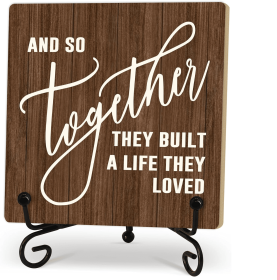 Home Desk Decor Sign, Rustic Wooden Sign With Stand