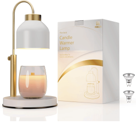 Candle Warmer Lamp, with 2 Bulbs,Timer & Dimmer,Compatible with Large Yankee Candle Jars,3 Wick Candles,Height Adjustable Electric Top Candle Melter