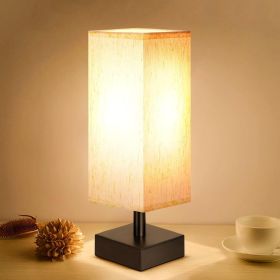 Minimalist Bedside Table Lamp with Fabric Shade