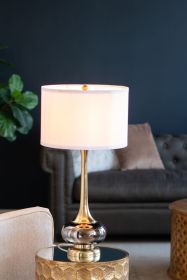 Glass Drum Shade Table Lamp (15" x 29")