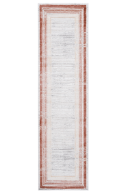 Marfi Collection 2X8 Brown / Ivory / Bordered Runner Rug