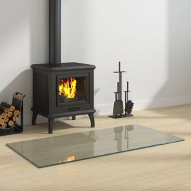 Fireplace Glass Plate Transparent 39.37 x 19.69 in Glass