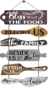 Bless the Food Before Us Kitchen Wall Decor, Rustic Inspirational Quotes Wall Art Signs