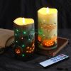 Halloween Flameless Pumpkin LED Candles with Remote (Set of 2)