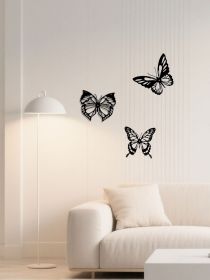 CIFbuy™ Graceful Insect Metal Wall Accents 3 pcs Featuring Black Dragonfly Hummingbird Butterfly Designs Delicate Hanging Wall Decoration for Gardens