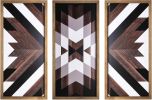 Set of 3 Aztec Wall Decor, 20.9"x 9.8" Wood Western Wall Art, Native American Tribal Southwestern Modern Boho Southwest