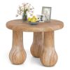 24" Round Mahogany Accent Table – Solid Wood