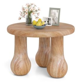 24" Round Mahogany Accent Table – Solid Wood