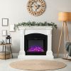 26" Recessed Electric Fireplace with Adjustable Flame Brightness