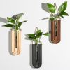 Indoor Wood Wall Planter Set of 3 for Plants - Boho Handmade Hanging Propagation Station with Curved Rainbow Design, Wall Mounted Vase for Flowers