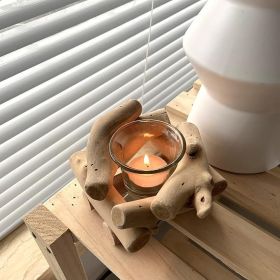 Hurricane Candle Holder Modern Minimalist Driftwood Candle Holder Handmade