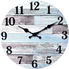 12" Blue Farmhouse Rustic Wall Clock