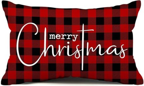 Christmas Pillow Covers Merry Christmas Throw Pillow Decorative Christmas Red and Black Cotton Cloth Linen Cloth Pillow Cover Sofa Cover Decorative Re