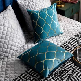 18x18 Inch Gold Velvet Throw Pillow Covers: 2 Pack Square Decorative Pillow Cases for Bedroom Sofa Couch Living Room, Turquoise