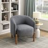 Gray Upholstered Accent Chair with Solid Wood Legs