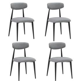 Modern Grey Upholstered Dining Chairs Set of 4
