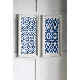 Blue and White Modern Hanging Wall Art Set of 2